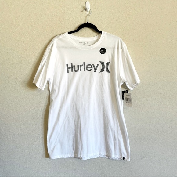 Hurley White Men's T-Shirt NWT Medium soft casual look summer beach stretch - Picture 1 of 7